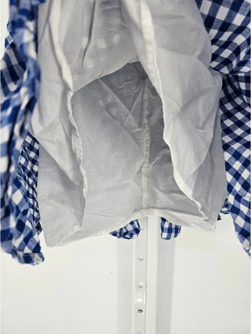 Vintage Y2K J Crew Womens Sz 2 above Knee A Line Skirt Blue White Gingham Plaid